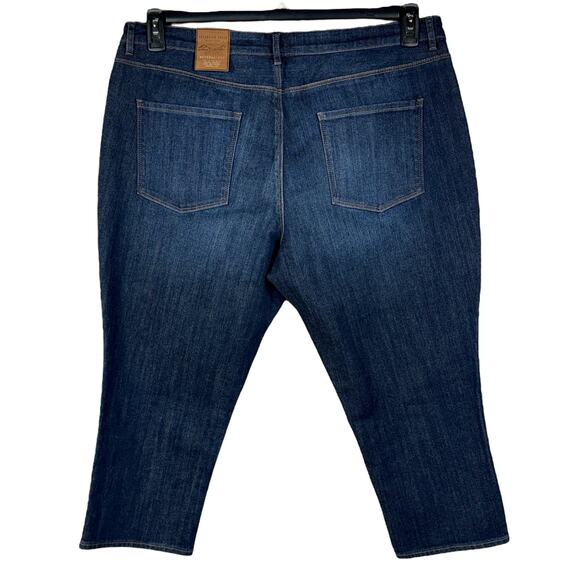 Coldwater Creek SZ 18 Cropped Jeans Natural Fit Stretch Zip-Fly Pockets Blue - Picture 4 of 10